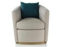 Club armchair fabric beige chevron fabric, brass-effect wooden base Club armchair fabric beige chevron fabric, brass-effect wooden base
