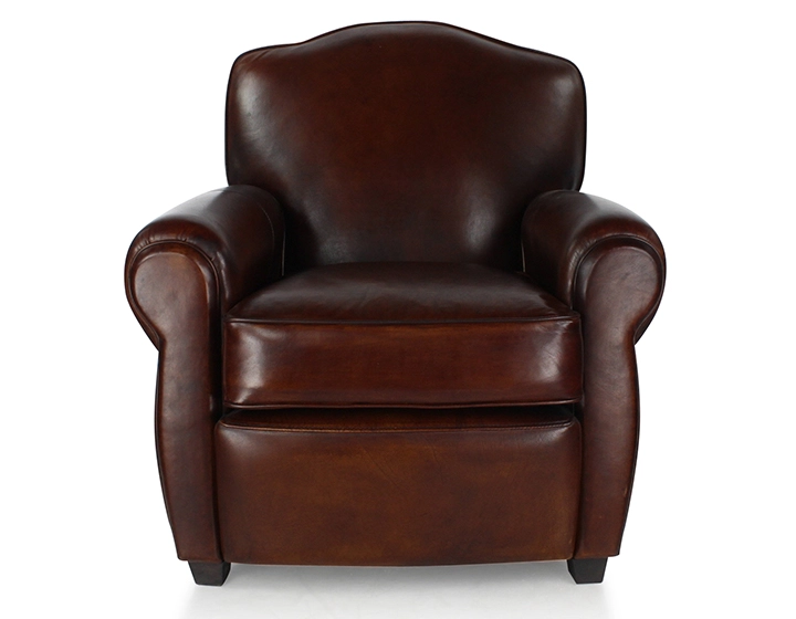 Fauteuil club cuir marron soutenu Fauteuil club cuir marron soutenu