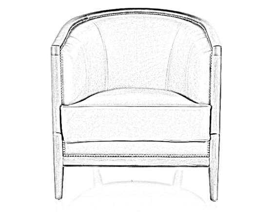 Antique armchair walnut-stained wood and hazelnut leather