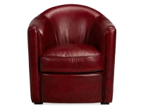 Sillón club de piel rojo carmín