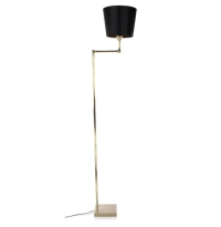 Lampadaire salon articulé doré abat jour noir intérieur doré Lampadaire salon articulé doré abat jour noir intérieur doré