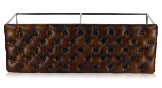 Banc Chesterfield cuir marron soutenu
