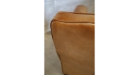 Leather club armchair light brown
