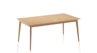 Table salle à manger en chêne 6 à 10 personnes teinte naturelle plateau bois 140x100 cm