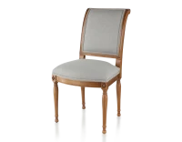 Chaise ancienne style directoire bois teinte ancienne et tissu gris clair