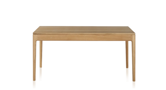 Table salle à manger 6 personnes en chêne teinte naturelle plateau bois 140x90 cm