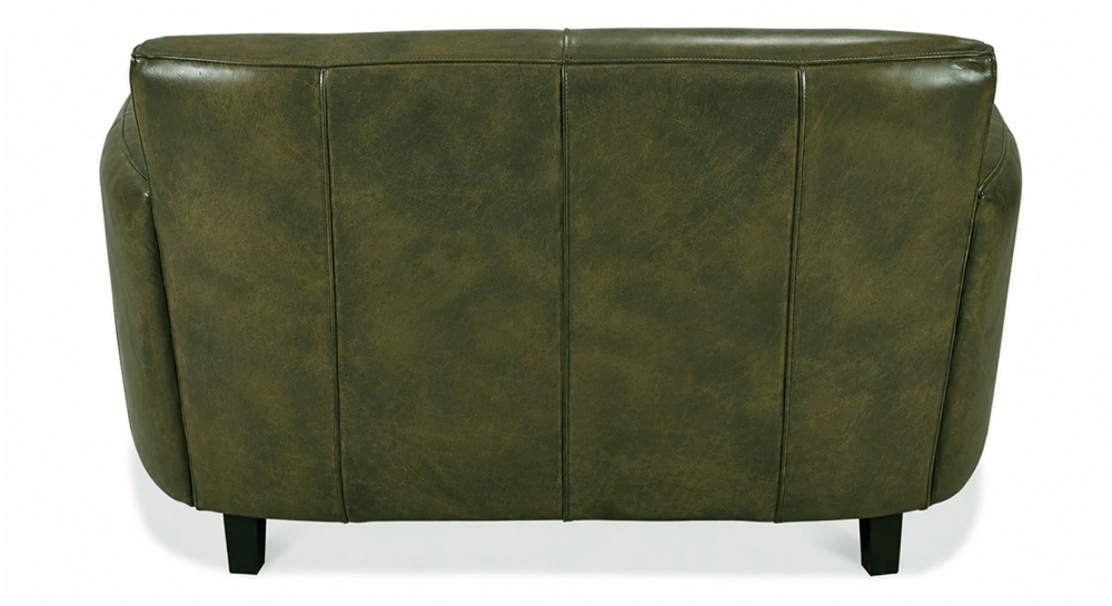 Canapé club cuir 2 places vert olive