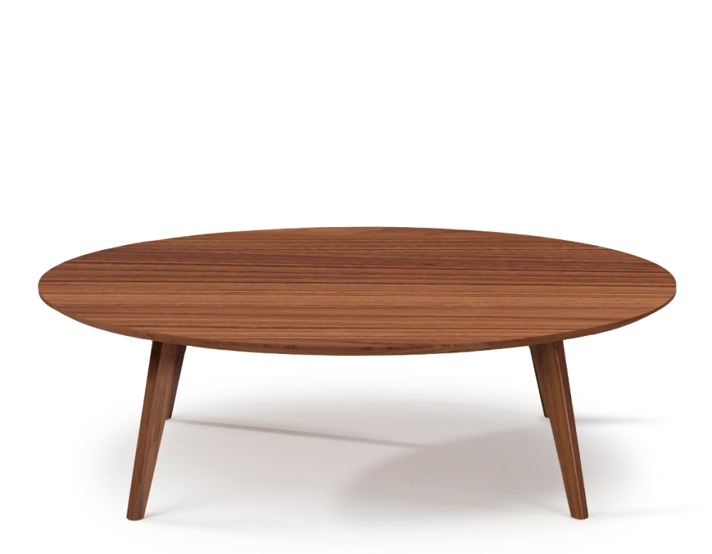 Round walnut wood coffee table F1 natural finish 100x100x40 cm