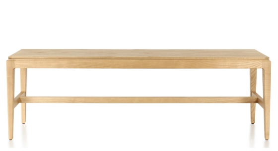 Banc design bois teinte naturelle assise bois L140 cm