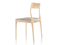 Chaise scandinave bois teinte naturelle assise tissu velours taupe clair Chaise scandinave bois teinte naturelle assise tissu velours taupe clair