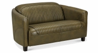Canapé club cuir 2 places vert olive