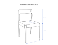Chaise scandinave bois teinte marron foncé assise tissu vert olive