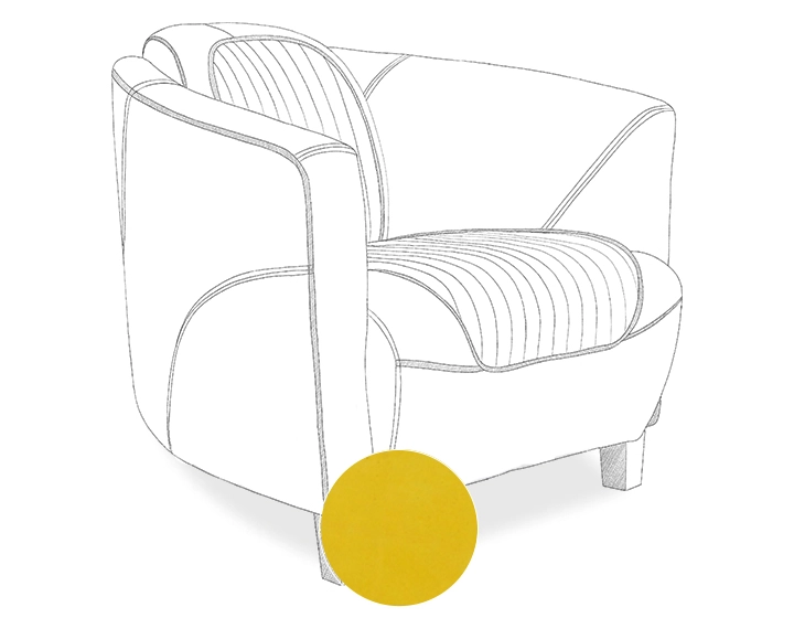 Leather club armchair yellow Leather club armchair yellow