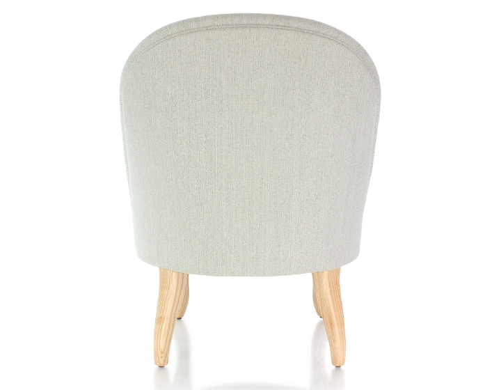 Fauteuil crapaud sans accoudoirs pieds bois teinte naturelle et tissu beige naturel Fauteuil crapaud sans accoudoirs pieds bois teinte naturelle et tissu beige naturel