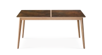 Table salle à manger en chêne et céramique 6 personnes avec bois teinte naturelle et plateau céramique brun oxydé 140x100 cm Table salle à manger en chêne et céramique 6 personnes avec bois teinte naturelle et plateau céramique brun oxydé 140x100 cm
