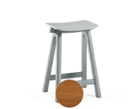 Tabouret de bar en chêne H60 cm bois teinte merisier