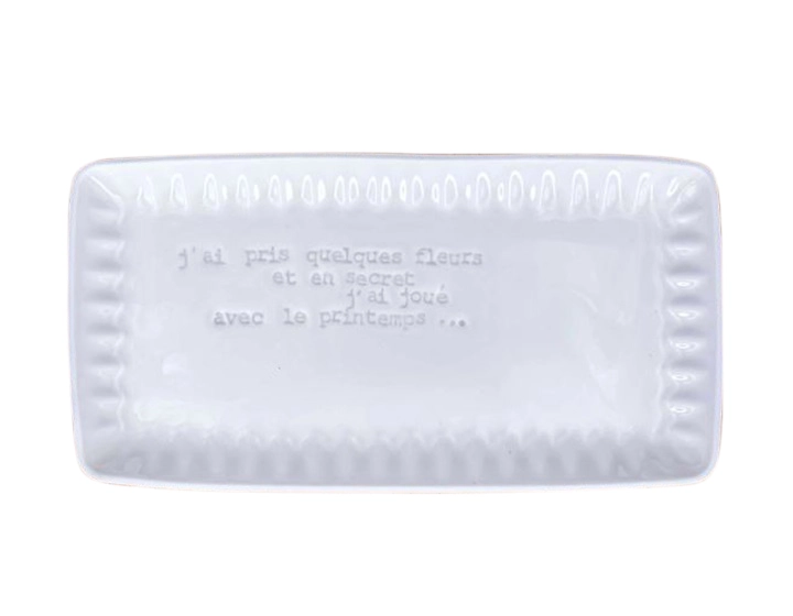 Rectangular dish with PM message Rectangular dish with PM message