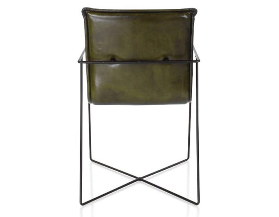 Fauteuil de bureau cuir vert olive