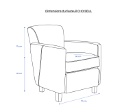 Fauteuil club cuir bleu