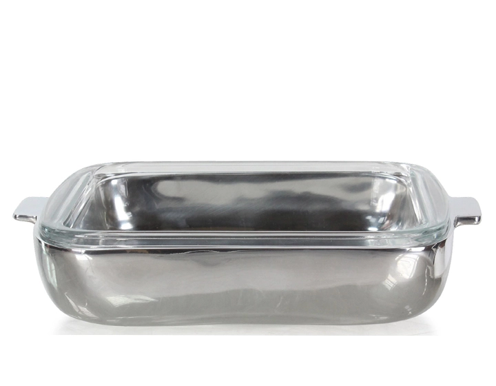 Plat creux carré en fonte aluminium et pyrex Plat creux carré en fonte aluminium et pyrex
