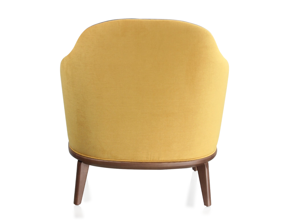 Fauteuil design tissu jaune et bleu jean Fauteuil design tissu jaune et bleu jean