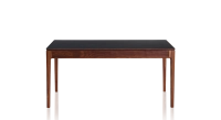 Table extensible en noyer et céramique 6 à 10 personnes allonges céramique avec bois teinte naturelle et plateau et allonges céramique noire unie 140x90 cm Table extensible en noyer et céramique 6 à 10 personnes allonges céramique avec bois teinte naturelle et plateau et allonges céramique noire unie 140x90 cm