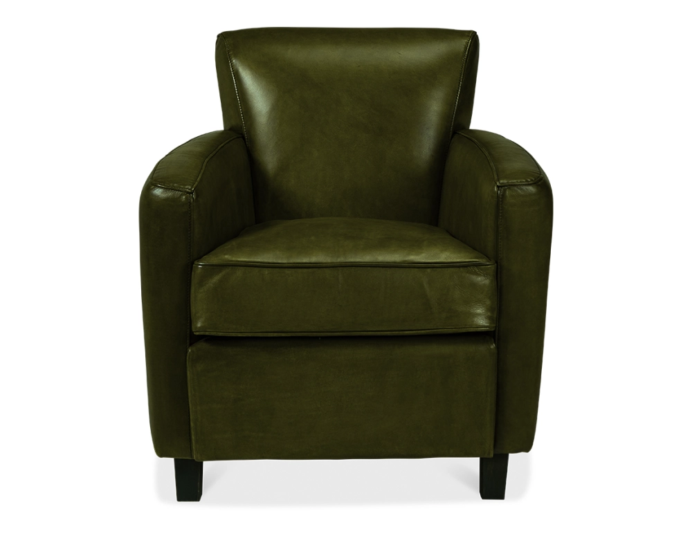 Fauteuil club cuir vert olive Fauteuil club cuir vert olive