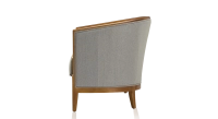 Canapé ancien 2 places bois teinte meriser et tissu gris clair Canapé ancien 2 places bois teinte meriser et tissu gris clair