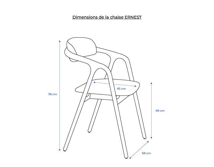 Chaise scandinave bois teinte marron foncé assise tissu beige naturel