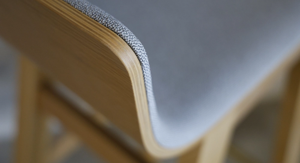 Oak bar stool H80 cm wood stain X seat fabric Y