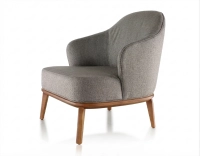 Fauteuil design tissu brun