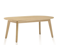 Table basse ovale en chêne teinte naturelle 100x60 cm Table basse ovale en chêne teinte naturelle 100x60 cm