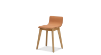 Tabouret design chêne teinte naturelle assise tissu corail Tabouret design chêne teinte naturelle assise tissu corail