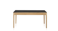 Table extensible 8 à 14 personnes en chêne et céramique allonges céramique avec bois teinte naturelle et plateau et allonges céramique effet marbre noir 210x100 cm Table extensible 8 à 14 personnes en chêne et céramique allonges céramique avec bois teinte naturelle et plateau et allonges céramique effet marbre noir 210x100 cm