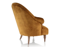 Fauteuil crapaud avec accoudoirs pieds bois teinte noyer et tissu velours bronze moyen dossier Fauteuil crapaud avec accoudoirs pieds bois teinte noyer et tissu velours bronze moyen dossier