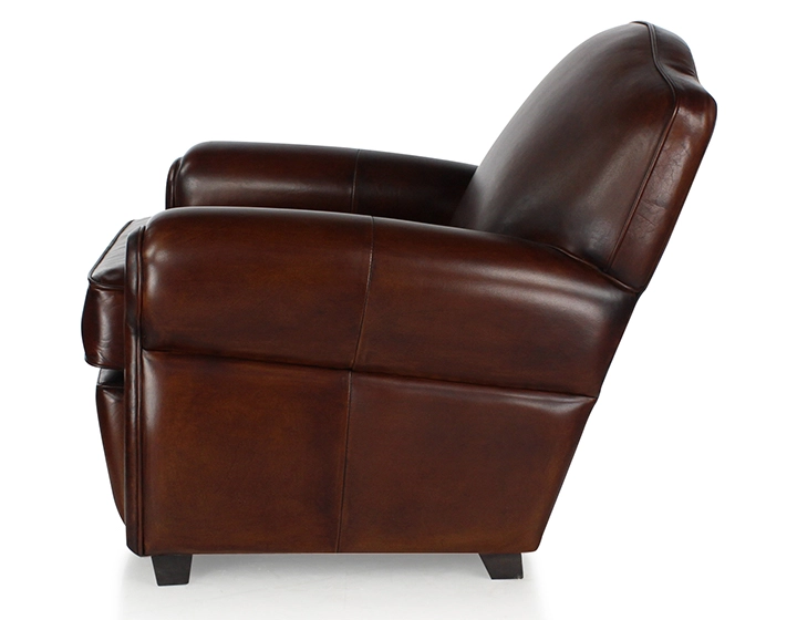 Fauteuil club cuir marron soutenu Fauteuil club cuir marron soutenu