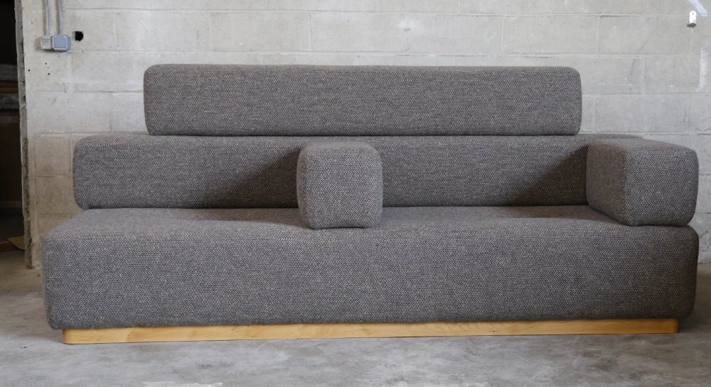 Sofá de diseño tejido jaspeado marrón