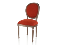 Antique Louis XVI style chair dark brown stained wood and burnt orange fabric Antique Louis XVI style chair dark brown stained wood and burnt orange fabric