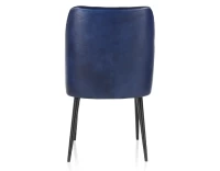 Chaise vintage cuir bleu marine