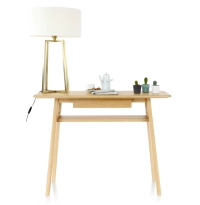 Lampe sur pied double dorée abat jour ivoire Lampe sur pied double dorée abat jour ivoire