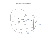 Leather club armchair cognac piped armrests Leather club armchair cognac piped armrests