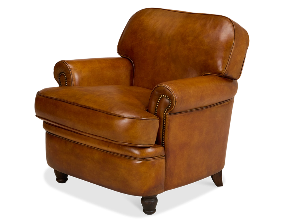 Fauteuil club cuir marron clair Fauteuil club cuir marron clair