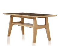 Rectangular coffee table in oak and ceramic with natural stained wood, oxidised brown ceramic top 100x50 cm Rectangular coffee table in oak and ceramic with natural stained wood, oxidised brown ceramic top 100x50 cm