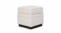 Terracotta velvet fabric pouf