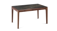 Table extensible 8 à 12 personnes en noyer et céramique allonges céramique avec bois teinte naturelle et plateau et allonges céramique effet marbre noir 160x100 cm Table extensible 8 à 12 personnes en noyer et céramique allonges céramique avec bois teinte naturelle et plateau et allonges céramique effet marbre noir 160x100 cm