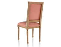 Chaise ancienne style Louis XVI bois teinte ancienne et tissu rose corail Chaise ancienne style Louis XVI bois teinte ancienne et tissu rose corail