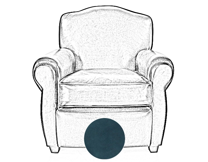 Leather club armchair blue Leather club armchair blue