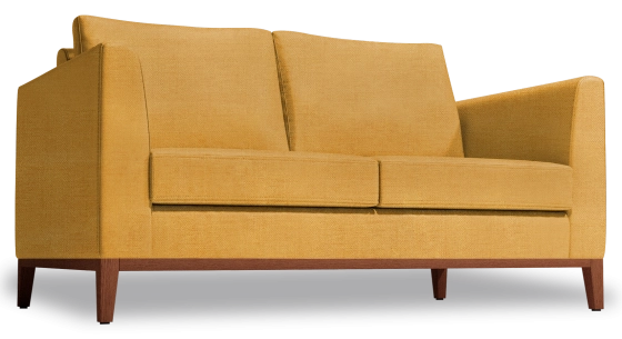 Canapé design 2 places tissu jaune