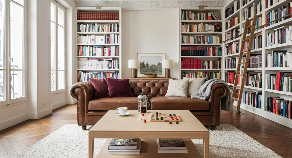 Canapé Chesterfield cuir 3 places marron vintage accoudoirs cloutés Canapé Chesterfield cuir 3 places marron vintage accoudoirs cloutés