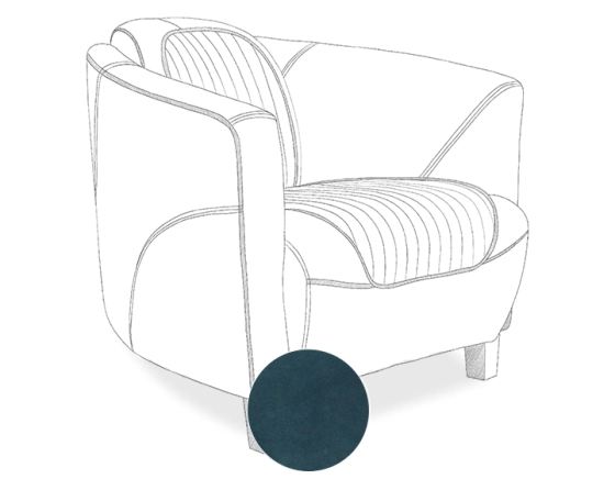 Fauteuil club cuir bleu